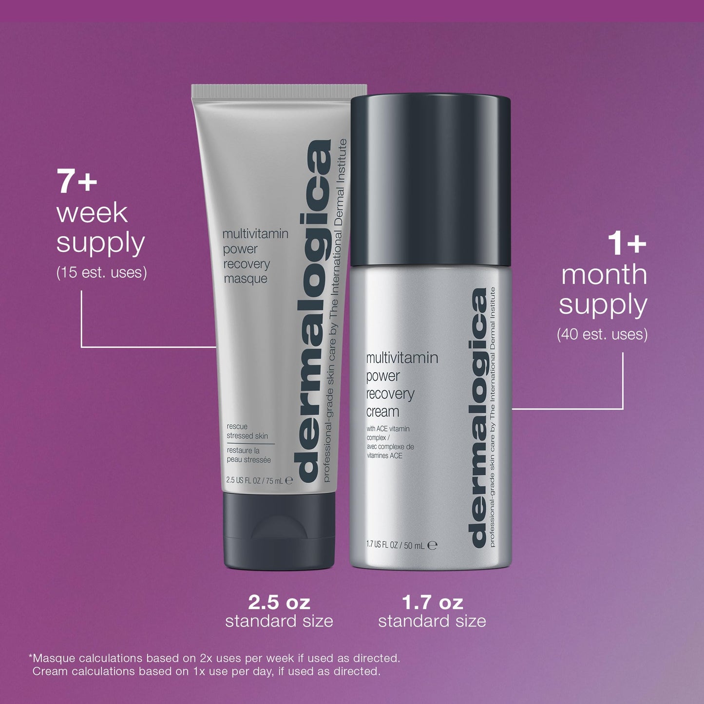 Dermalogica Stressed Skin Recovery System Skin Care Kit, Includes Face Mask and Facial Cream Full Size - Improve Dryness, Fine Lines, and Dullness