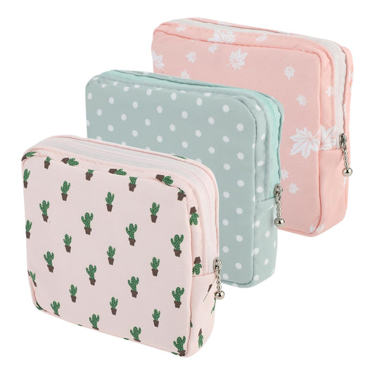 Sanitary Napkin Storage Bags 3Pcs Menstrual Cup Pouches Nursing Pad Holder Tampon Bags Portable Period Bag Feminine Pouch for Girls