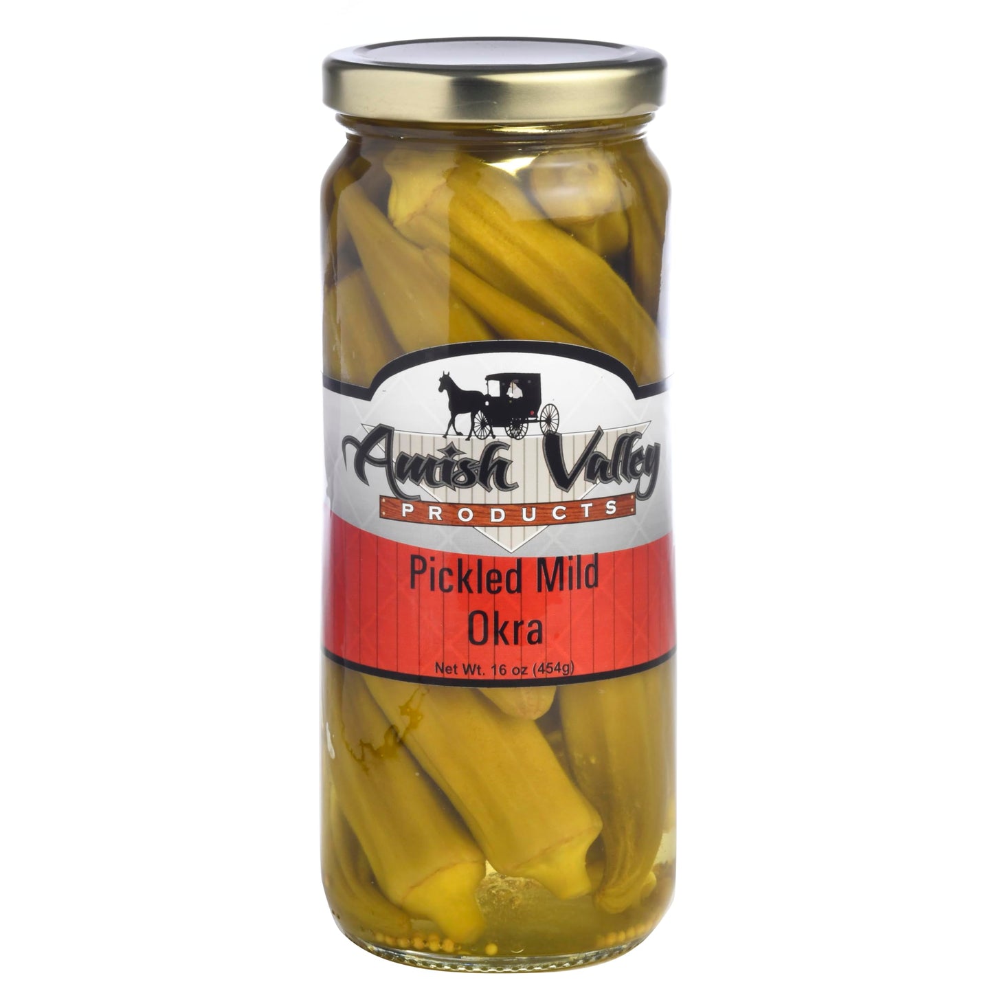 Amish Valley Products Pickled Crisp Okra Glass Jar Gourmet Chacuterie Board Garnish Vegetable (Mild, One Jar)