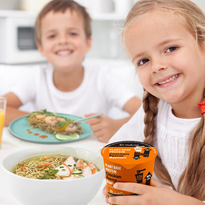 Hethstia Protein Ramen Instant Chicken Soup Cup, Plant-Based High Protein(32g) Ramen Chicken Flavor, 6 Pack, Non-Fried, Low Fat, Vegan, Quick & Healthy Meal, Holiday Gift