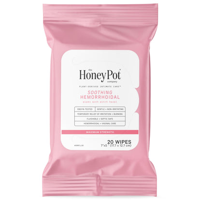 The Honey Pot Company - Postpartum Essentials Bundle - 48ct Postpartum Pads, Witch Hazel Feminine Wash, 20ct Witch Hazel Feminine & Hemorrhoid Wipes