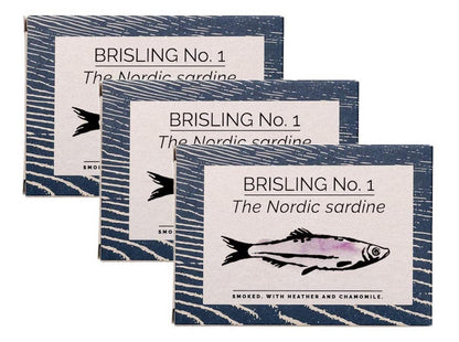 Fangst Brisling No. 1 | Tinned Nordic Sardines Smoked with Heather & Chamomile | 3 x 100g Can