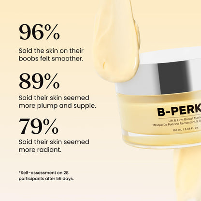 MAËLYS B-PERKY Lift & Firm Breast Mask - Leave-On Firming Cream for Breast Area - Smoothing Chest Treatment with Hydrating Jojoba Oil and Skin Tightening Kigelia Africana (3.38 Fl Oz)
