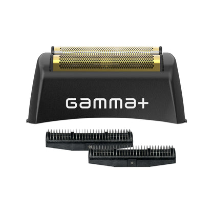 GAMMA+ Replacement Gold Titanium Foil Head & Set of 2 Stainless Steel Echo Cutters Compatible with Gamma+ Boosted Shaver