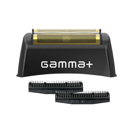GAMMA+ Replacement Gold Titanium Foil Head & Set of 2 Stainless Steel Echo Cutters Compatible with Gamma+ Boosted Shaver