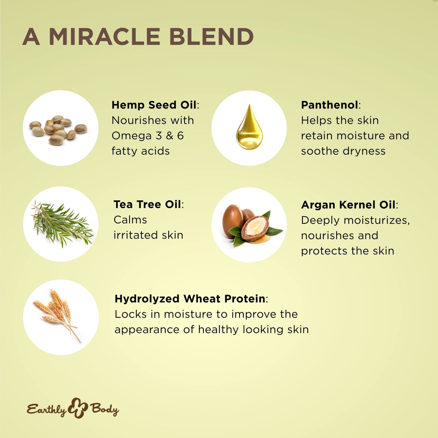 Earthly Body Miracle Oil Shave Cream - Helps Reduce Nicks, Small Cuts & Skin Irritation - With Tea Tree, Hemp Seed & Argan Oils - 100% Vegan, Cruelty Free