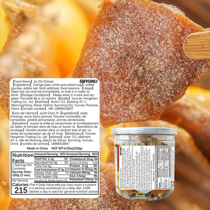 SIJIYUNLI-Jiu Zhi Chenpi 120g/4.23oz Orange Peel Preserved Fruit, Relieve Heat, Thirst, Appetizer, Can be Soaked in Water, Sweet, Sour, Salty