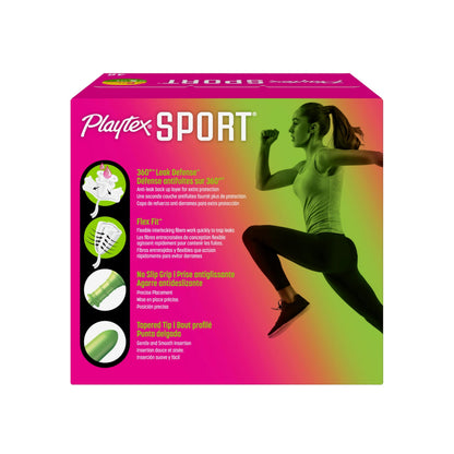 Playtex Sport Tampons Multipack (24ct Regular/24ct Super), Fragrance-Free - 48ct | Tampons Regular and Super, Playtex Tampon Multipack, Feminine Care with 360 Leak Defense