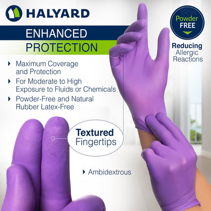 HALYARD PURPLE NITRILE Gloves Powder Free Disposable Medical Exam Gloves