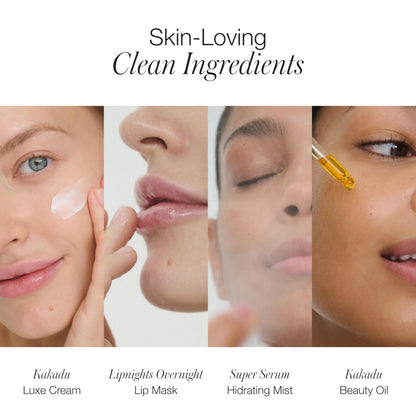 RMS Beauty Skin-to-Skin Discovery Set – 4-Piece Skincare Essentials Kit – Includes 24-Hour Hydration Face Oil, Cream, Mist & Full-Size Lip Mask – Non-Comedogenic & Clean Beauty Gift Set