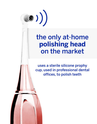 Supersmile Zina45™ Sonic Pulse Toothbrush – angled brush with polishing head for advanced cleaning – For Whiter Looking Teeth and Healthier Gums, Rose Gold
