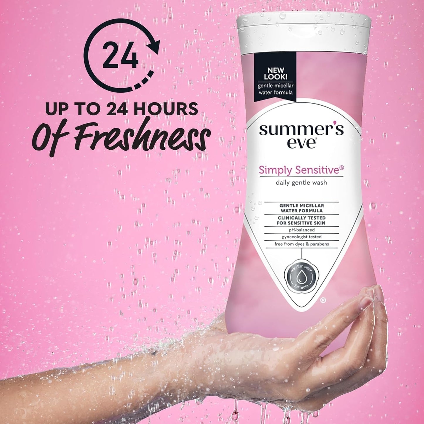 Summer's Eve Simply Sensitive Daily Gentle Feminine Wash & Wipes Bundle, 15 fl oz Body Wash & 32 Count Wipes