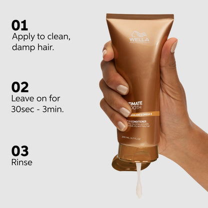 Wella Professionals ULTIMATE SMOOTH Conditioner | Treatment for Dry, Frizzy Hair | Nourishes, Smooths & Adds a Silky Shine | With Squalane & Omega 9 | Color Safe