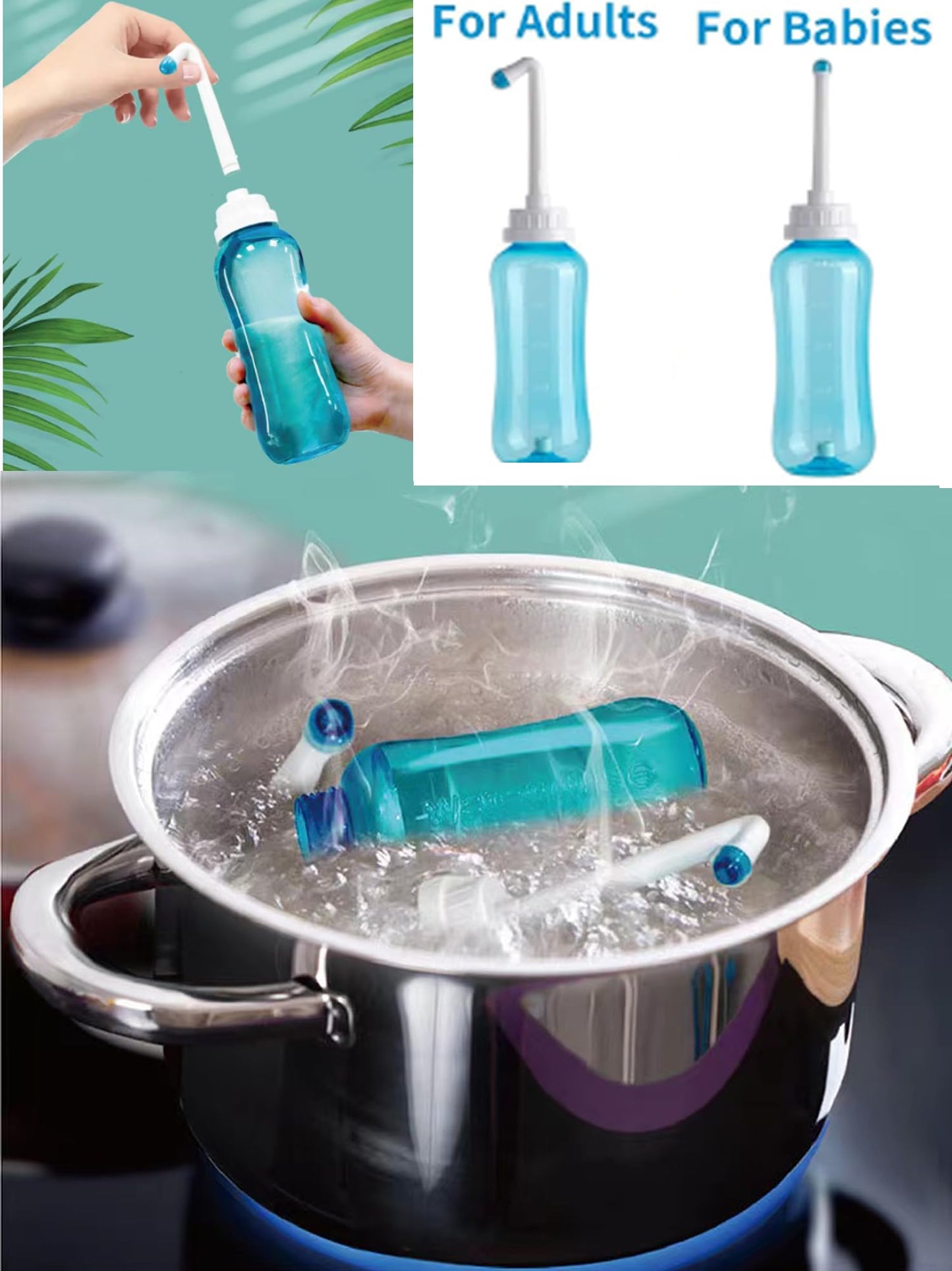Peri Bottle for Postpartum Essentials & Perineal Care,Handheld Portable Bidet Spray Perineal Cleansing for Female Menstruation Lochia Hemorrhoids, 2 Nozzles & Lightweight, 500ml (16.9OZ)