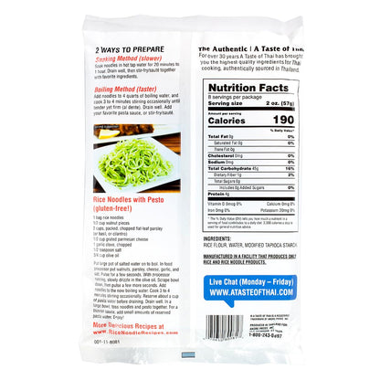 A Taste of Thai Spaghetti Rice Noodles (Thin & Straight Cut)| Restaurant-Quality Thai Flavor in Minutes | Vegan, Gluten-Free, Wheat Free, Non-GMO| For Stir-Fries, Soups & Asian Dishes 16 oz, 1 Pack