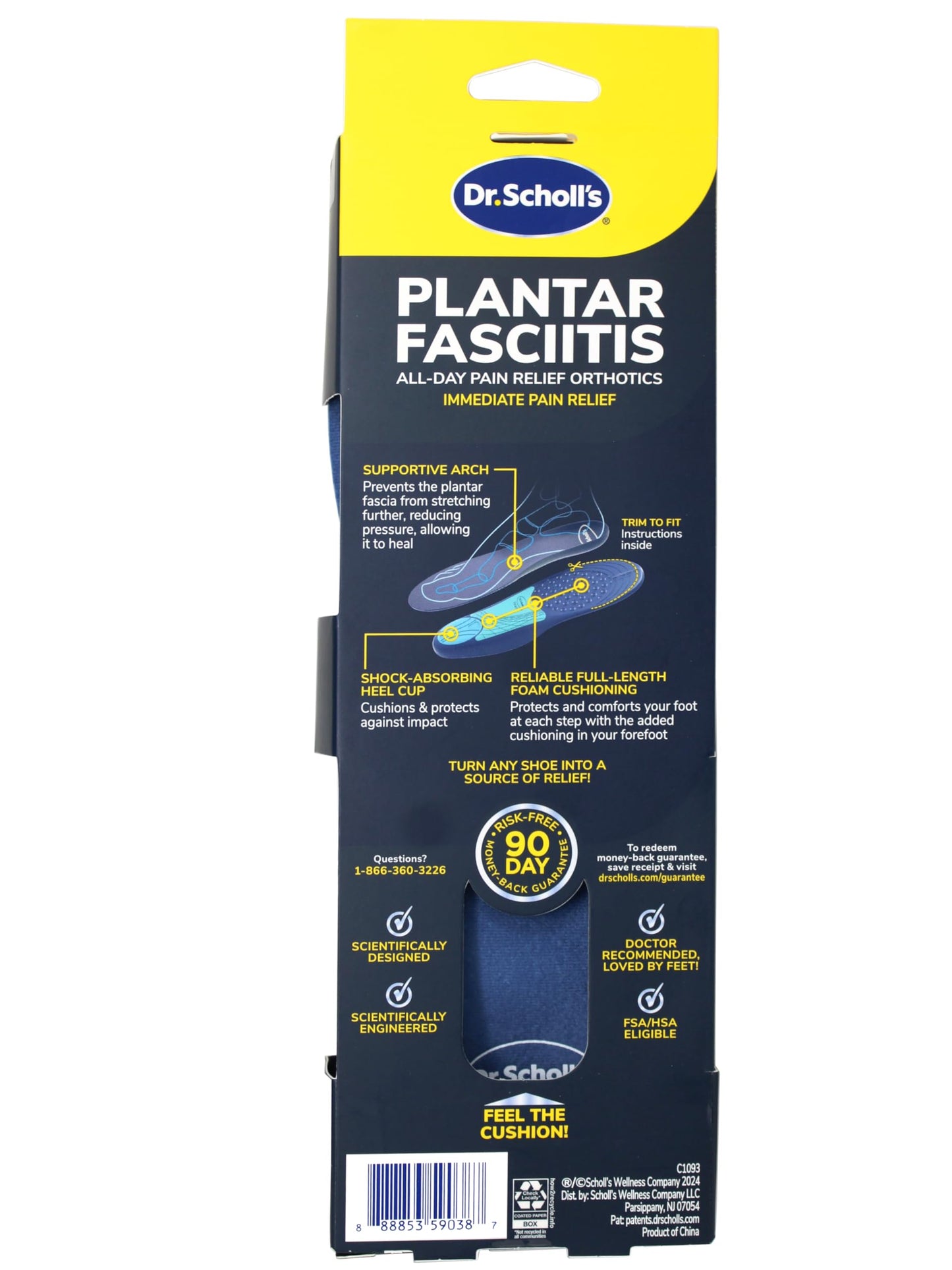 Dr. Scholl's Plantar Fasciitis Pain Relief Orthotics Clinically Proven Relief and Prevention of Plantar Fasciitis Pain for, Standart, Standard, Fit: Women's Size 6-10, Standard, 1 Pair (Pack of 12)