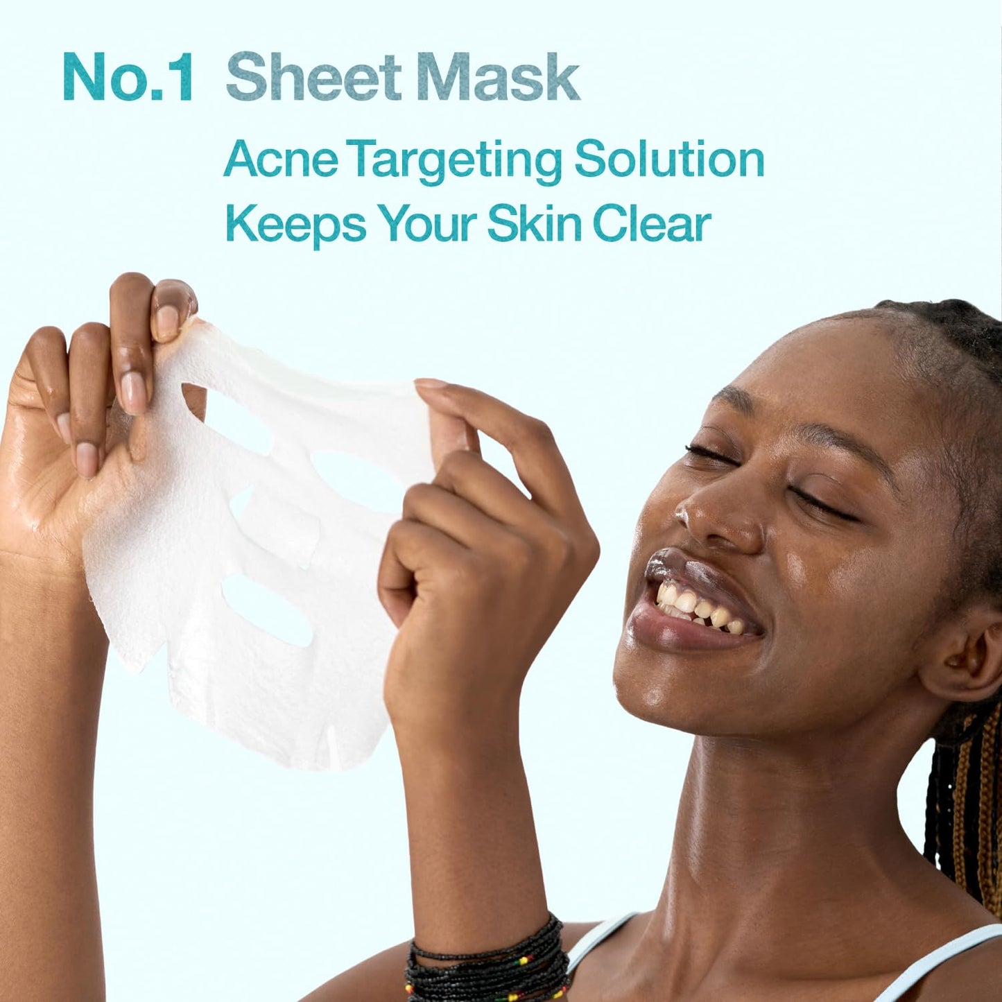 numbuzin No.1 Sheet Mask | Pantothenic B5 Hyaluronic Active Clear Mask | Calming, Soothing, Hydrating | Acne Prone Skin | Controls Excess Oil, Reduces Redness | 5 Sheets