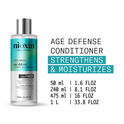 Nioxin Age Defense Conditioner for Aging Hair | Strengthening & Moisturizing Conditioner with Hyaluronic Acid | Against Breakage | Paraben, Sulfate & Silicone-Free | Daily Use