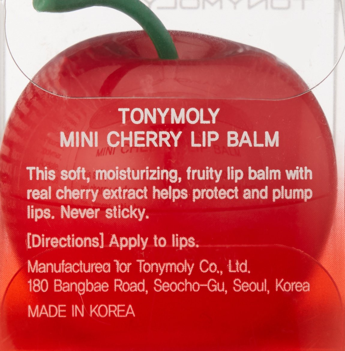 TONYMOLY Cherry Tinted Lip Balm 9g, Mini Berry Moisturizing Treatment with Shea Butter & Fruit Extracts, Korean Lip Care for Dry Lips, Travel Size Hydrating Formula