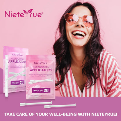 (40 Packs) Disposable Vaginial Applicators Individually Wrapped Hygienic Fit to Size 00 Cap-sules and Many Shapes of Suppositories, Tablets Feminine Care Applicators from