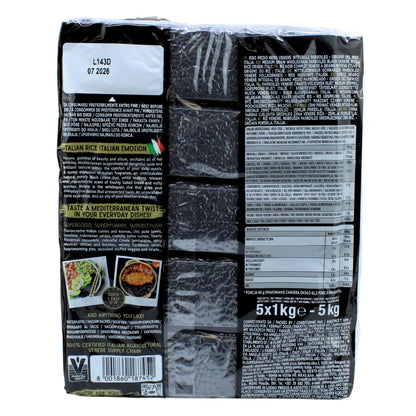 Black Rice, Venere, Product of Italy, All Natural, Non-GMO, Gluten-Free, Riso Scotti (Black Rice 11 lbs (5 x 1kg))