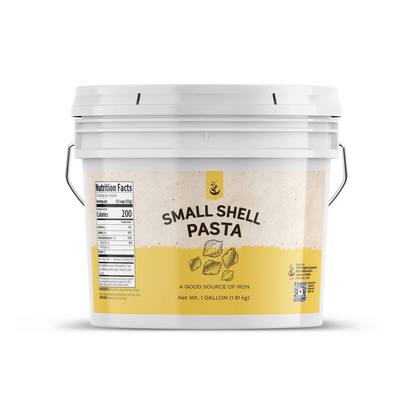 Pure Original Ingredients Small Shell Pasta (1 Gallon), Bakes & Salads
