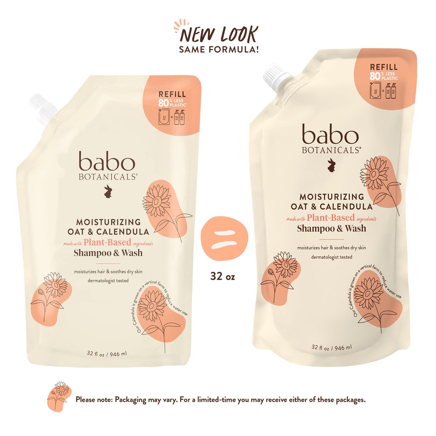 Babo Botanicals Moisturizing Oat & Calendula 2-in-1 Shampoo & Wash – Gentle Cleansing for Dry or Sensitive Skin – Safe for Baby, Toddler, Kids & Family – Lightly Scented – Vegan