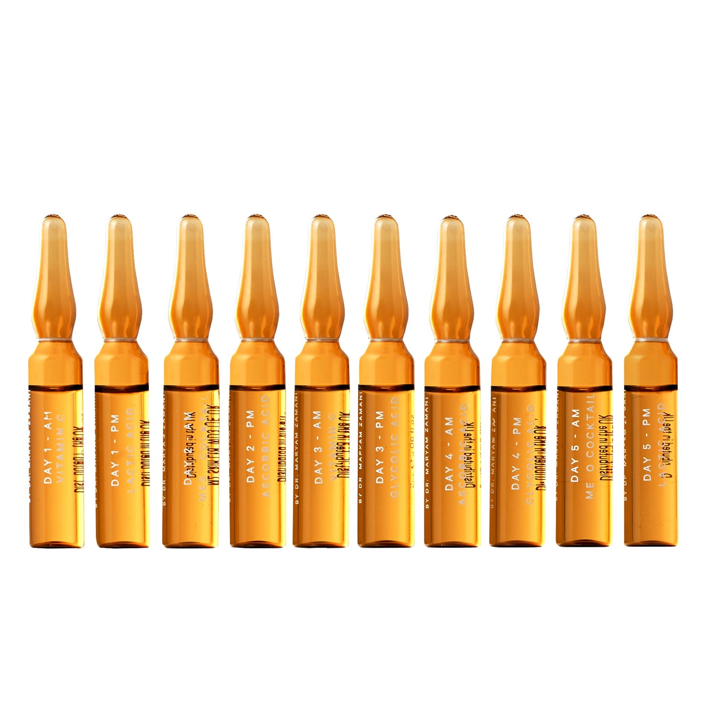 MZ SKIN Glow Boost Ampoules 10-Pack Set | 5-Day Intensive Radiance Treatment for Cell Renewal Exfoliation, Brightening, Pigmentation & Age Spots, With Vitamin C, Lactic Acid (AHA), Fragrance Free