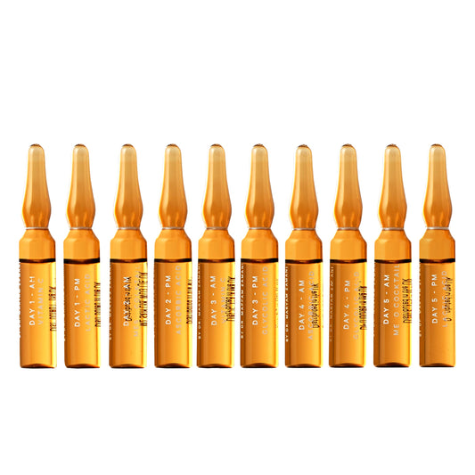 MZ SKIN Glow Boost Ampoules 10-Pack Set | 5-Day Intensive Radiance Treatment for Cell Renewal Exfoliation, Brightening, Pigmentation & Age Spots, With Vitamin C, Lactic Acid (AHA), Fragrance Free