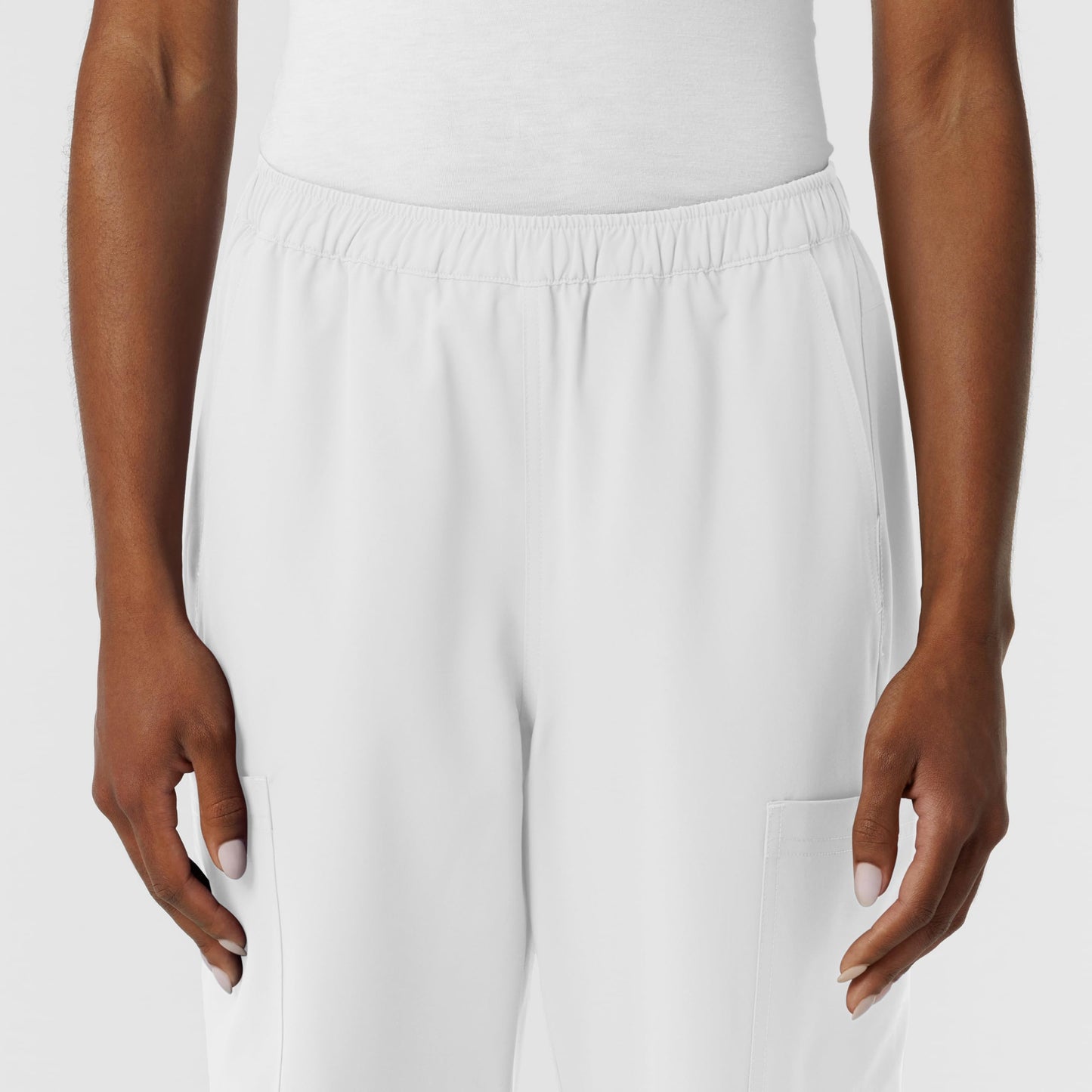 Wink NURTUR Scrubs for Women, Straight Leg Cargo Scrub Pant - White, L