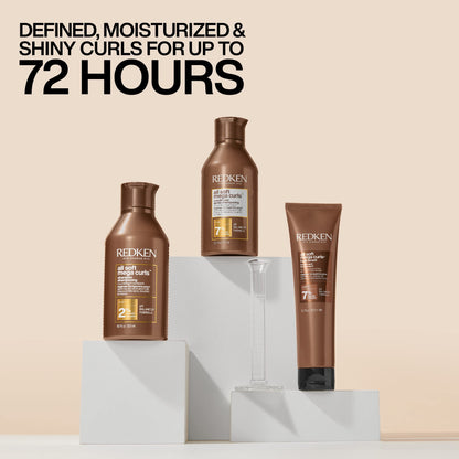 Redken All Soft Mega Curls Hydramelt Leave-In Treatment For Extremely Dry Curly & Coily Hair - Moisturizing Hair Lotion, Enhances Shine