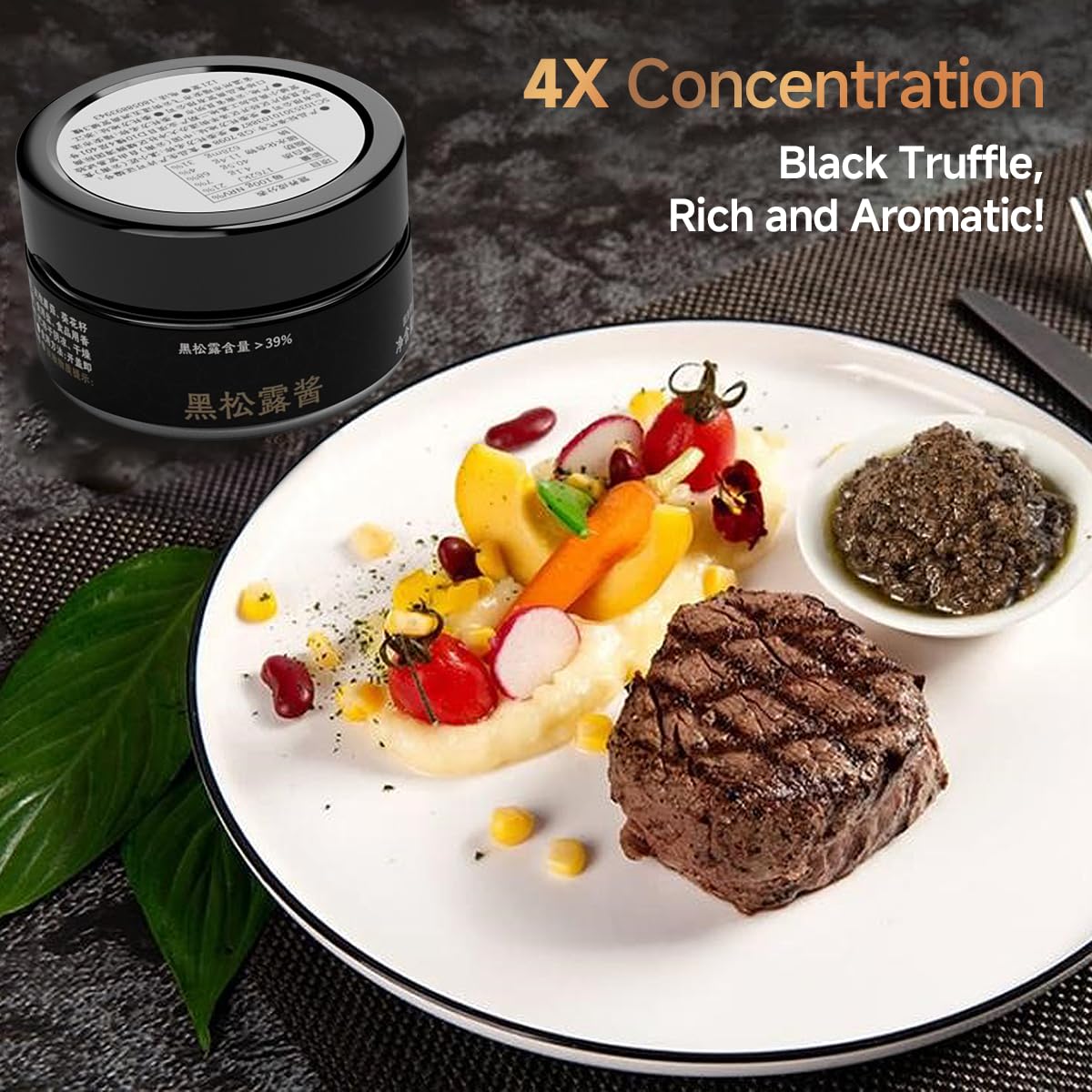 Premium Black Truffle Sauce, Black Truffle Content>39% (2.82oz/80g) Without Flavoring, Pasta Sauce and Bread Spread 黑松露酱