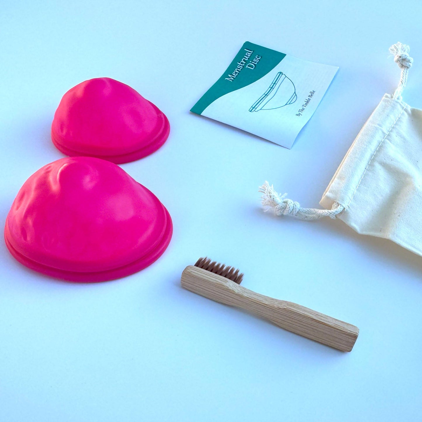 Tinkle Belle Reusable Menstrual Disc| Tampon, Pad, and Cup Alternative | Up to 12 Hour use | Comfortable | Includes Carrying Pouch and Cleaning Brush