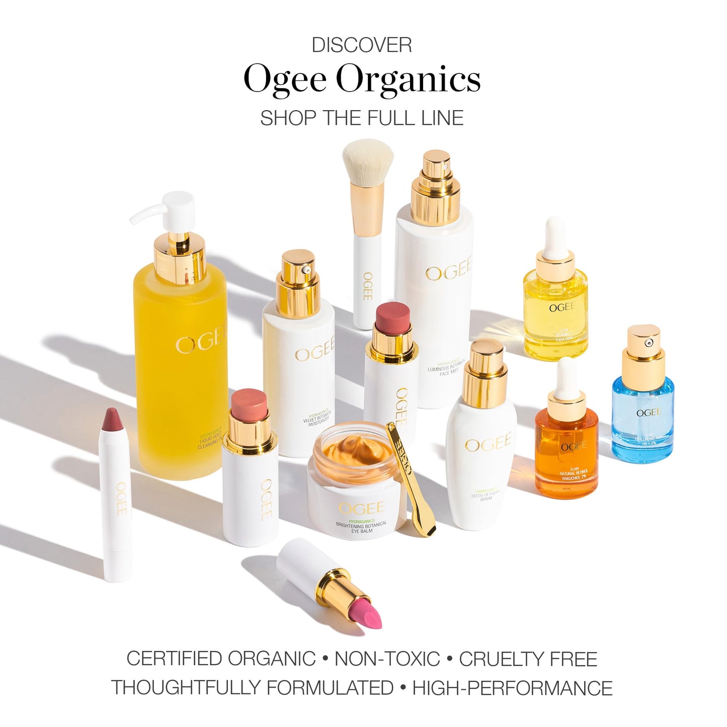 Ogee Sculpted Lip Oil - Lip Stain Made with 100% Organic Coconut Oil, Jojoba Oil, and Vitamin E - Best as Lip Balm or Overnight Lip Treatment - CLEAR