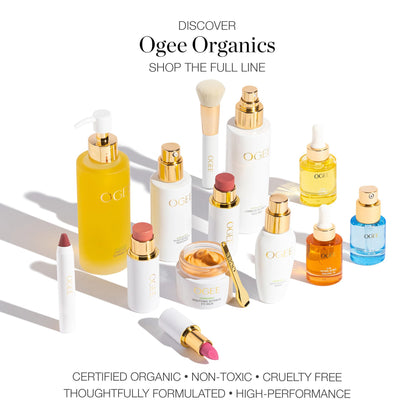 Ogee Sculpted Lip Oil - Lip Stain Made with 100% Organic Coconut Oil, Jojoba Oil, and Vitamin E - Best as Lip Balm or Overnight Lip Treatment - CLEAR