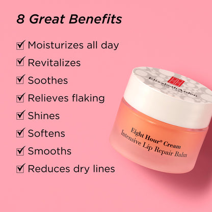 Elizabeth Arden Eight Hour Cream Intensive Lip Repair Balm, Moisturizer for Dry Lips with Shea Butter, Vitamin E & Antioxidants, 0.39 oz