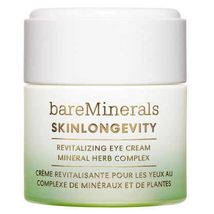 bareMinerals Skinlongevity Revitalizing Eye Cream, For Brighter, Firmer Under-Eyes, Reduces Puffiness & Dark Circles, Vegan, Safe for Sensitive Skin