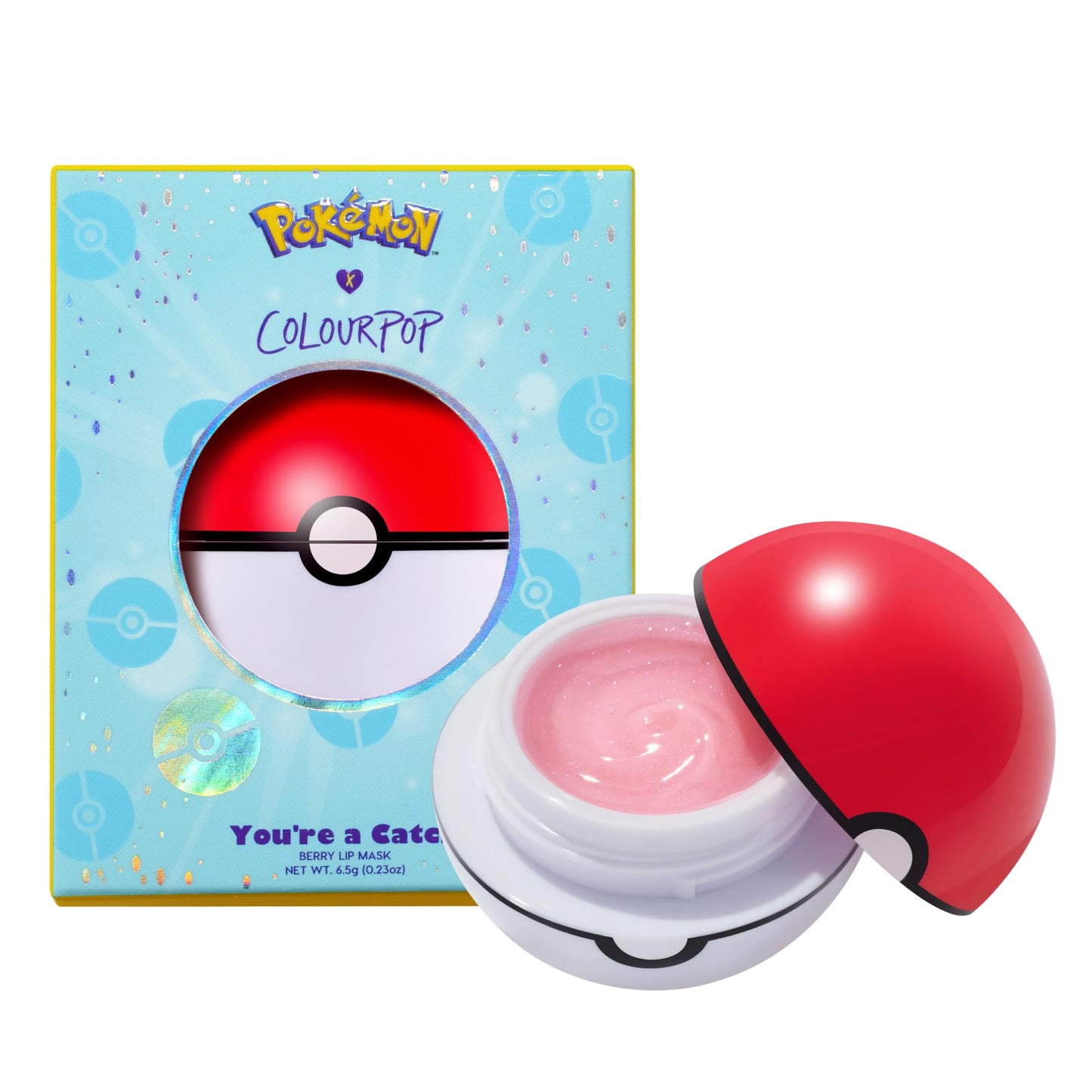 ColourPop x Pokémon Lip Mask - You're a Catch Leave-On Lip Moisturizer & Overnight Lip Treatment - Replenishes Dry Lips with Shea Butter & Vitamin E - Berry (0.07 oz)