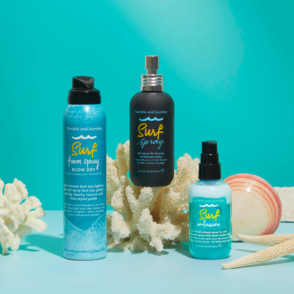 Bumble and bumble. Surf Foam Spray Blow Dry Hair Lightweight Volume Mousse | Adds Beachy Texture + Hold | UV Protection| For Fine to Medium Wavy, Straight Hair Types, 4 Ounce