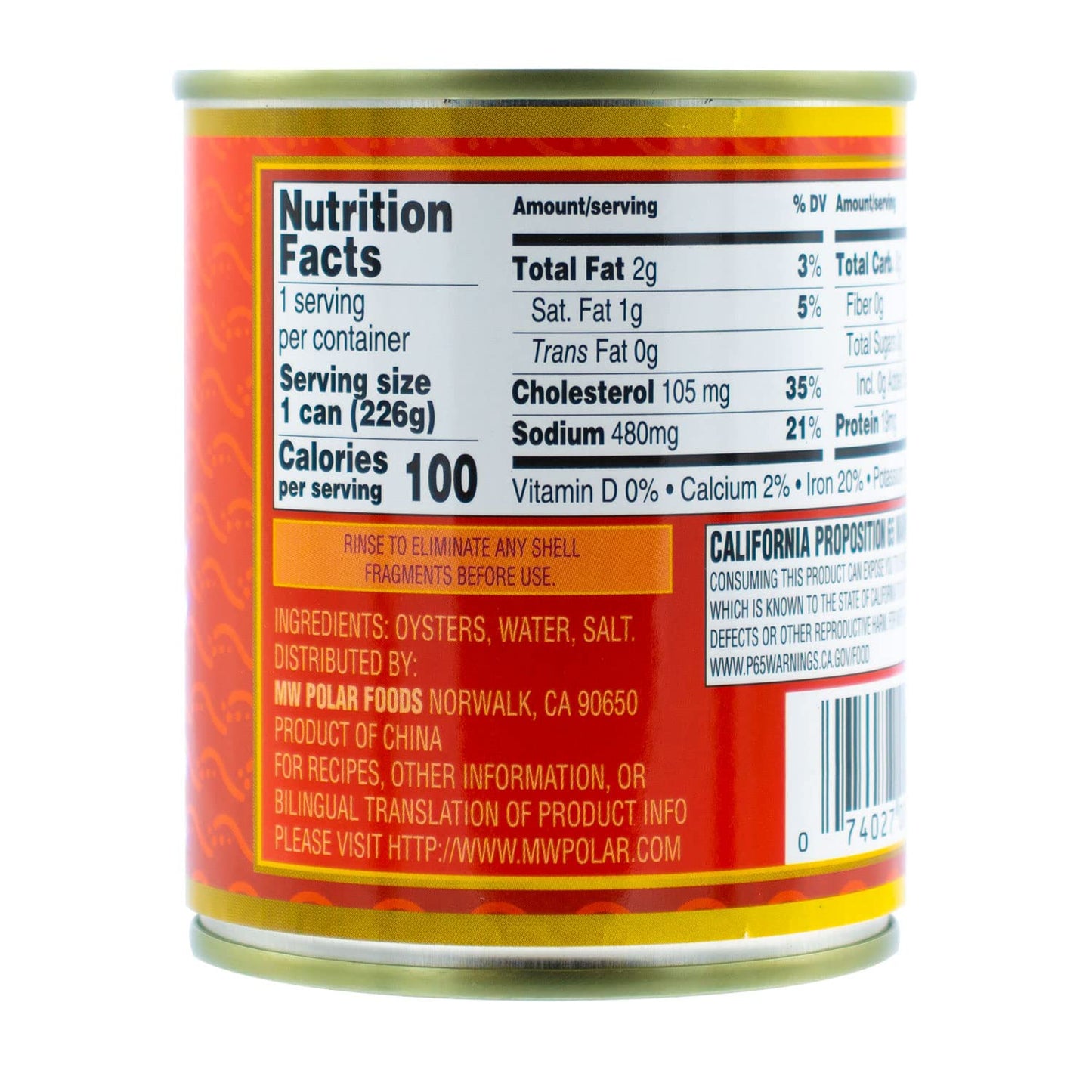 MW Polar Oysters Pieces, 8-Ounce Cans (Pack of 12), Oyster Pieces (100-74027-021741)