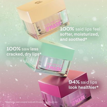 BABE ORIGINAL Lip Mask Minis Trio, Set of 3, Overnight Lip Mask for Dry Lips | Frosted Vanilla, Sweet Mint & Sugar Plum Scented | Vitamin E, Roship Oil & Hyaluronic Acid for Smoother, Moisturized Lips