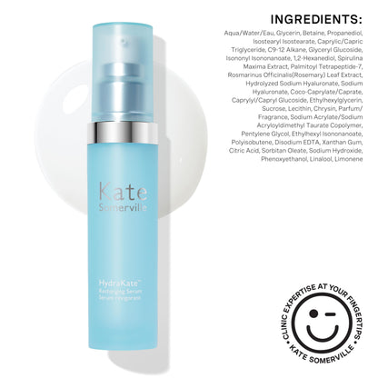Kate Somerville HydraKate Recharging Hydration Serum – Skin-Quenching Dual-Weight Serum with Hyaluronic Acid for Hydrating, 1 Fl Oz