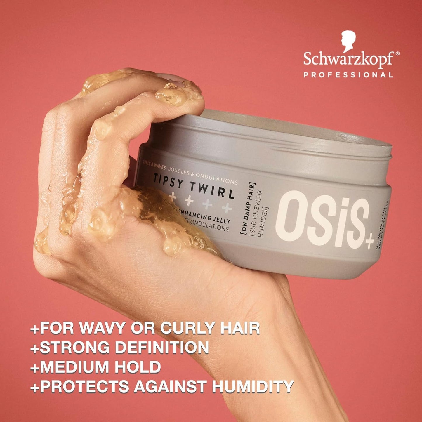 OSiS+ Tipsy Twirl Curl Cream, 10.1 Fl Oz – Medium Hold Curl Enhancer for Defined Waves, Lightweight Volume & Humidity Protection