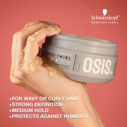 OSiS+ Tipsy Twirl Curl Cream, 10.1 Fl Oz – Medium Hold Curl Enhancer for Defined Waves, Lightweight Volume & Humidity Protection