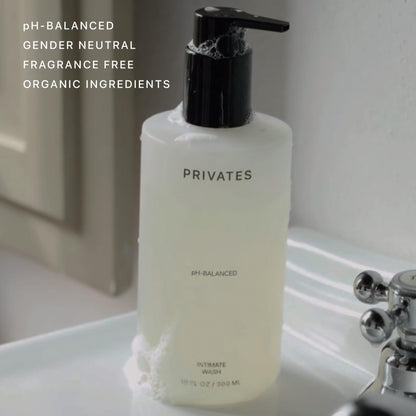 PRIVATES pH-Balanced Intimate Care Bundle | Wash & Wipes 10 Fl Oz + 25 Wipes