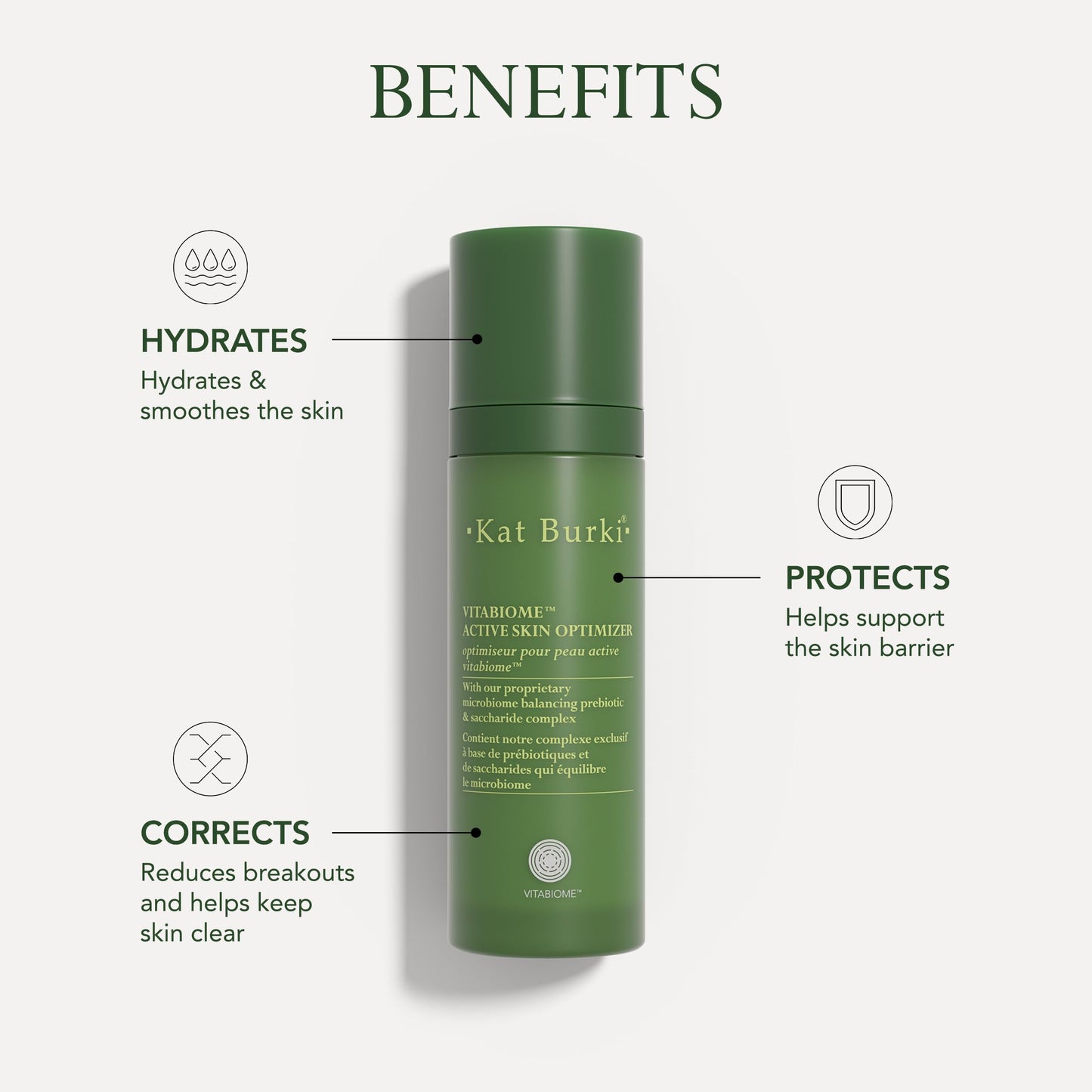 KAT BURKI VitaBiome Active Skin Optimizer With Vitamin C. Advanced Clearing and Redness Relief Face Mist for Breakout-Prone Skin