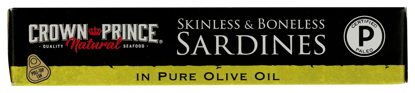 Crown Prince, Skinless & Boneless Sardines in Olive Oil, 3.75 oz