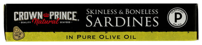 Crown Prince, Skinless & Boneless Sardines in Olive Oil, 3.75 oz