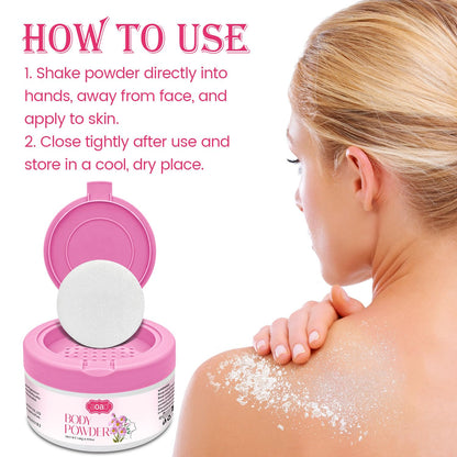 Body Powder for Women, Dual-Powder Base Talc-Free, Zinc Oxide Protect, Botanical Soothing, Feminine Essential Dusting Powder with Puff, After Bath Absorption & Anti-Chafe for Neck & Delicate skin, 5oz