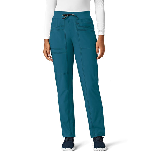 Carhartt Cross-Flex Scrubs for Women, Slim Leg Scrub Pant - Caribbean Blue, L Petite
